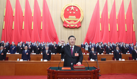 十四屆全國人大一次會議選舉產生新一屆國家領導人 習近平全票當選國家主席中央軍委主席